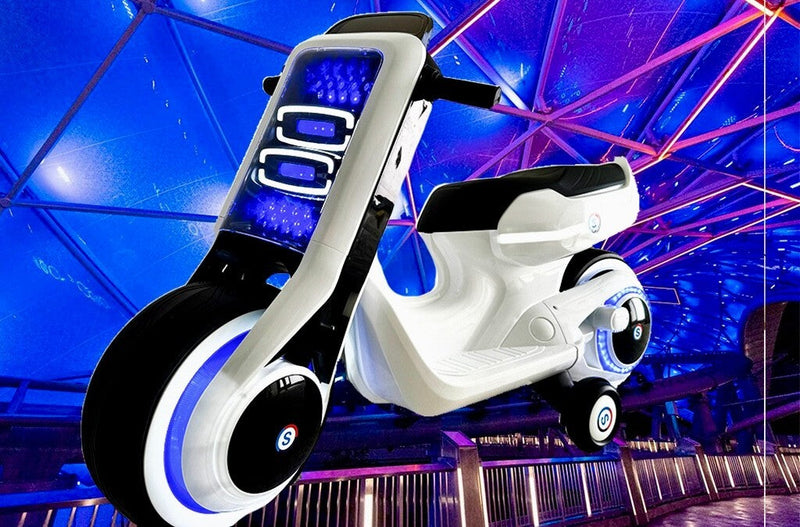 Load image into Gallery viewer, Electric Kids Lightcycle Ride-On Motorcycle Scooter Toy
