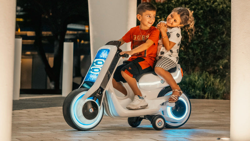 Load image into Gallery viewer, Electric Kids Lightcycle Ride-On Motorcycle Scooter Toy
