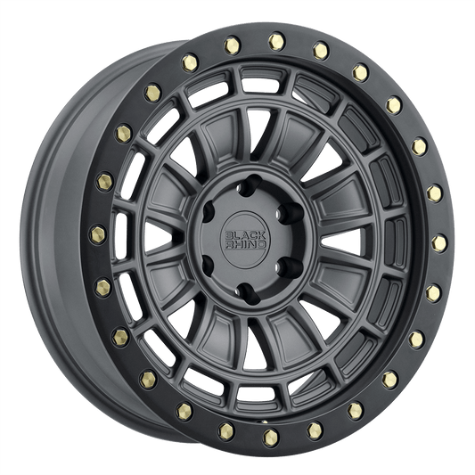 Black Rhino Hard Alloys Dalton Matte Gunmetal W/ Black Lip Edge & Brass Bolts