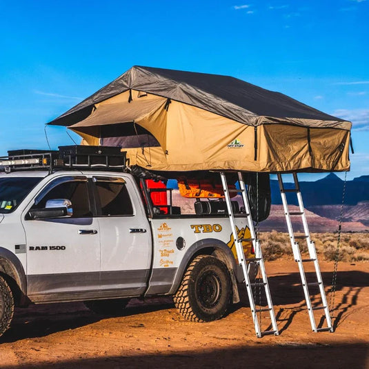 Elite Rooftop Tent with Annex Room – 4–5 Person – Tan – Overland Family Tent