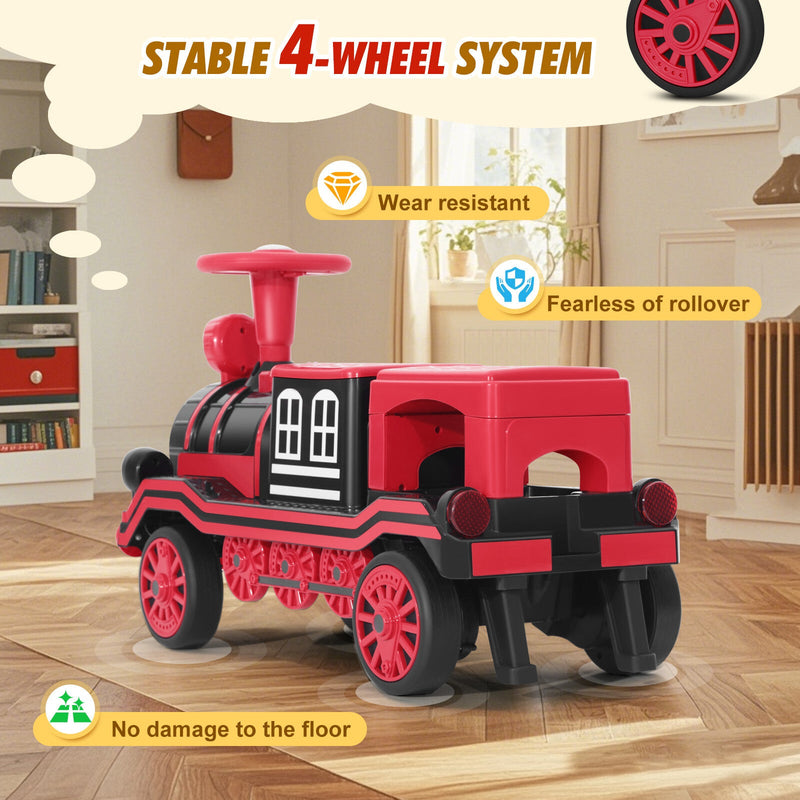 Load image into Gallery viewer, 12V Two-Seater Electric Ride-On Train for Kids with Music and Lights, Red/Blue
