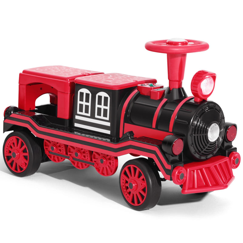 Load image into Gallery viewer, 12V Two-Seater Electric Ride-On Train for Kids with Music and Lights, Red/Blue
