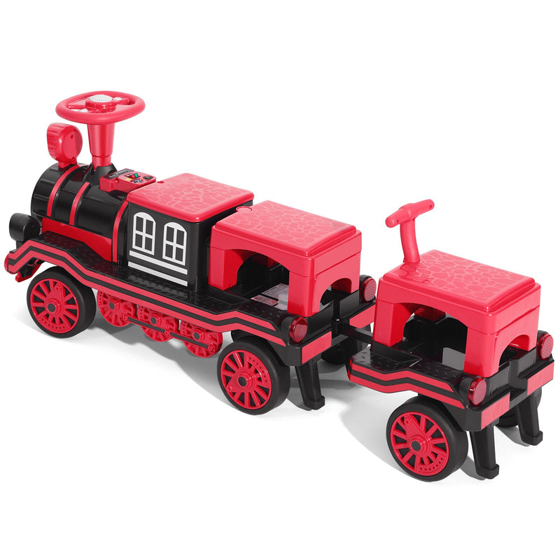 Load image into Gallery viewer, 12V Two-Seater Electric Ride-On Train for Kids with Music and Lights, Red/Blue
