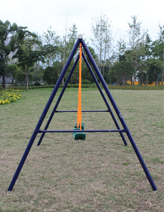 2-Station Outdoor Swing Set with Dual Swings for Children