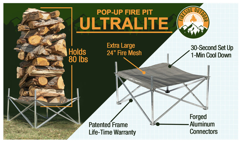 Load image into Gallery viewer, Fireside Outdoor Pop-Up Fire Pit 24" Ultra Lite
