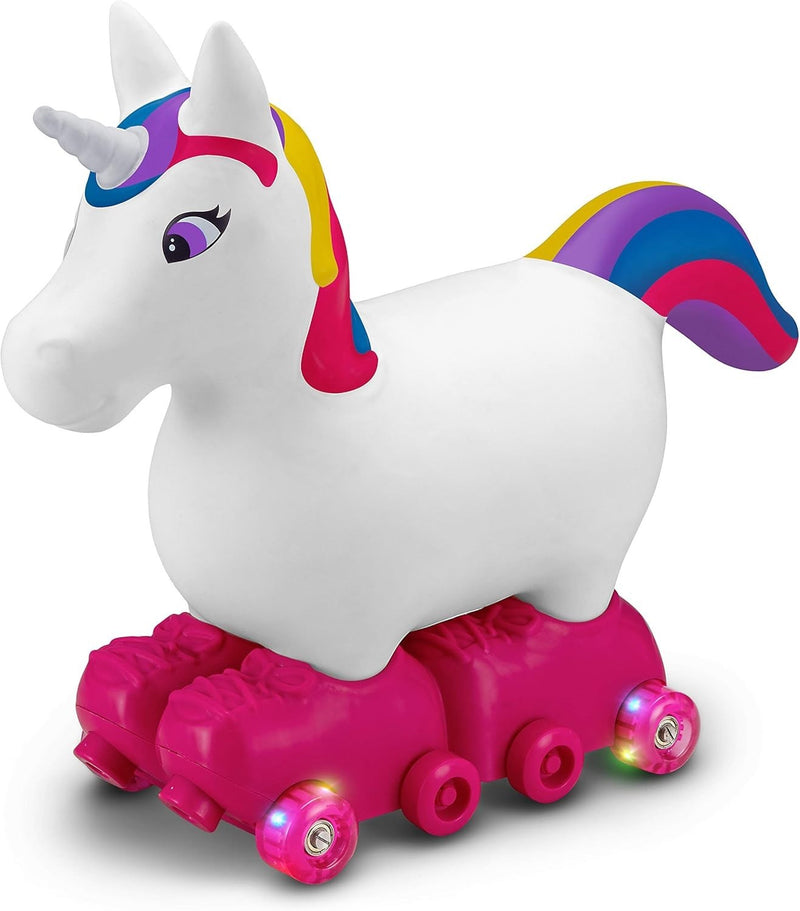 Load image into Gallery viewer, Inflatable Unicorn Ride-On Toy with Light-Up Roller Skates for Toddlers Ages 1-3
