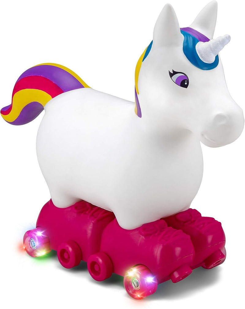 Load image into Gallery viewer, Inflatable Unicorn Ride-On Toy with Light-Up Roller Skates for Toddlers Ages 1-3
