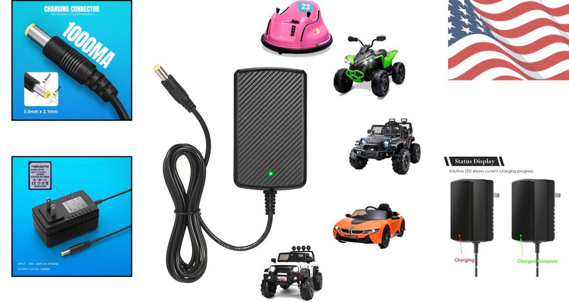 Load image into Gallery viewer, 12V Universal Charger for Kids’ Electric Cars with Overcharge Protection
