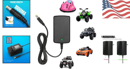 12V Universal Charger for Kids’ Electric Cars with Overcharge Protection