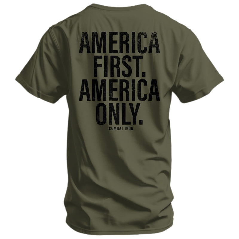 Load image into Gallery viewer, America First. American Only. Men's T-Shirt
