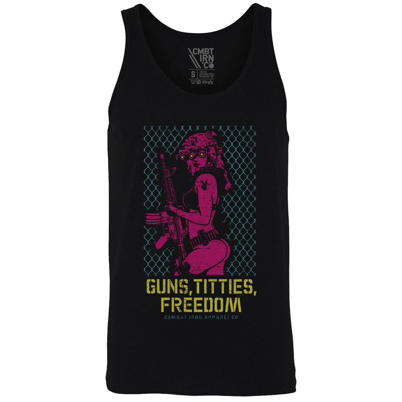 Load image into Gallery viewer, Guns, Titties, Freedom: Tactical Temptation Men's Tank
