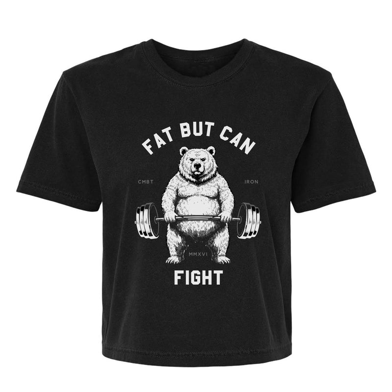 Load image into Gallery viewer, Fat But Can Fight Women's Crop Heavyweight Tee
