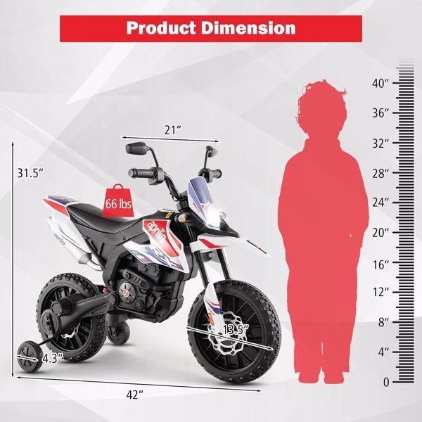 Load image into Gallery viewer, 12V Electric Kids Dirt Bike with Training Wheels and Music for Off-Road Riding
