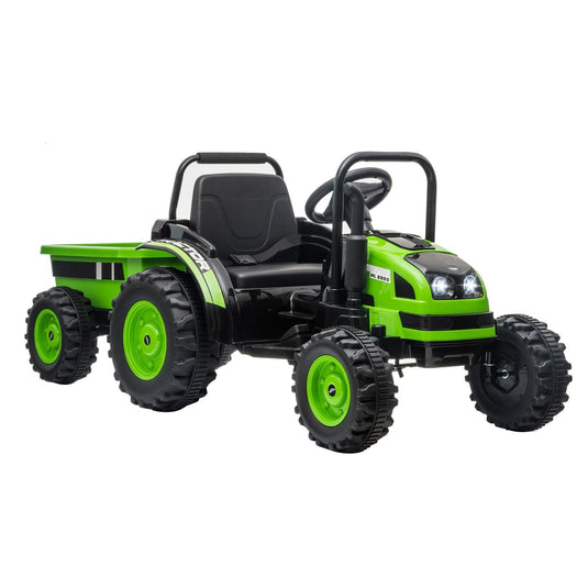 12V Electric Kids Ride-On Tractor with Trailer and Remote Control