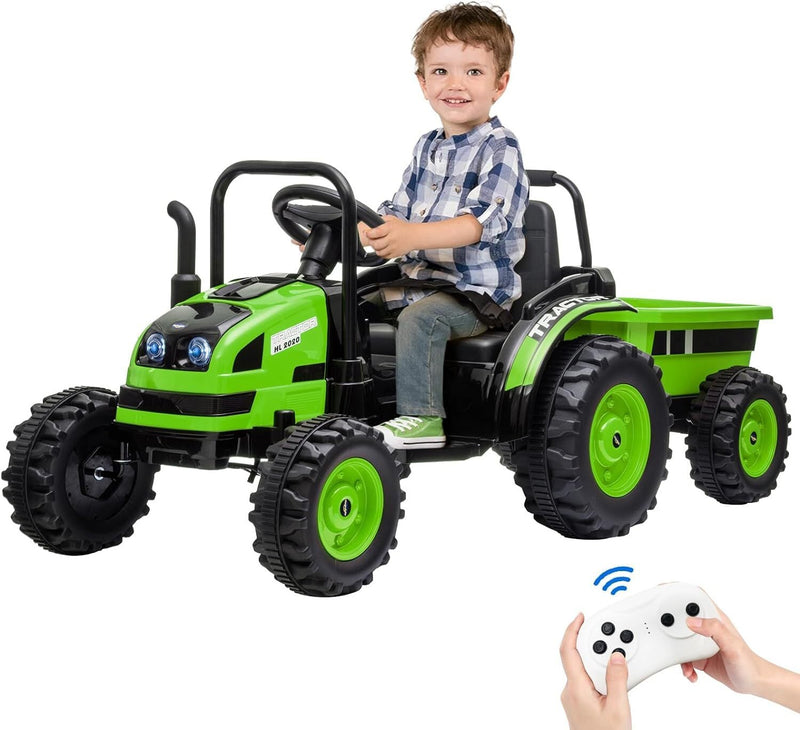 Load image into Gallery viewer, 12V Electric Kids Ride-On Tractor with Trailer and Remote Control
