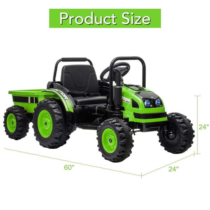 Load image into Gallery viewer, 12V Electric Kids Ride-On Tractor with Trailer and Remote Control
