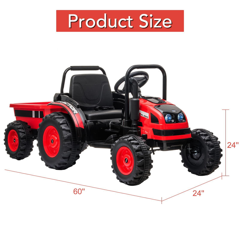 Load image into Gallery viewer, 12V Electric Kids Ride-On Tractor with Trailer and Remote Control
