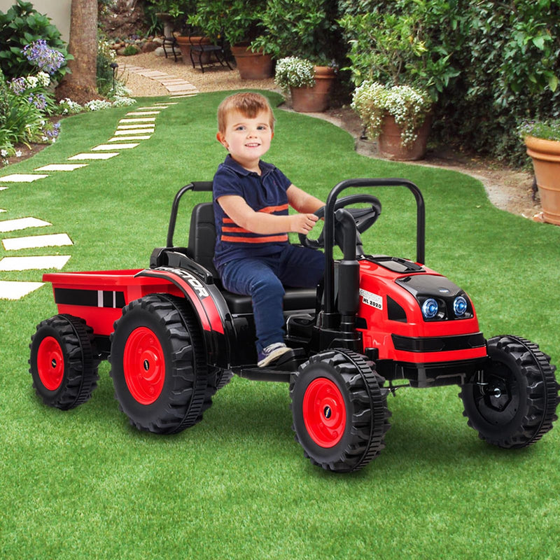 Load image into Gallery viewer, 12V Electric Kids Ride-On Tractor with Trailer and Remote Control
