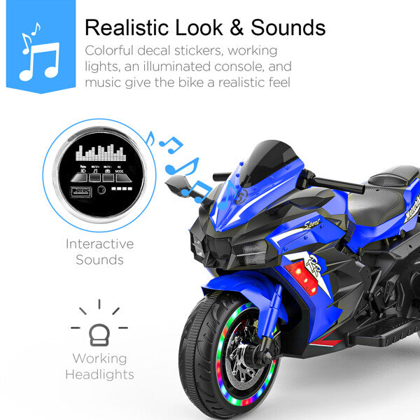 Load image into Gallery viewer, 12V Electric Kids Ride-On Dirt Bike with 3 Wheels and Built-In Music
