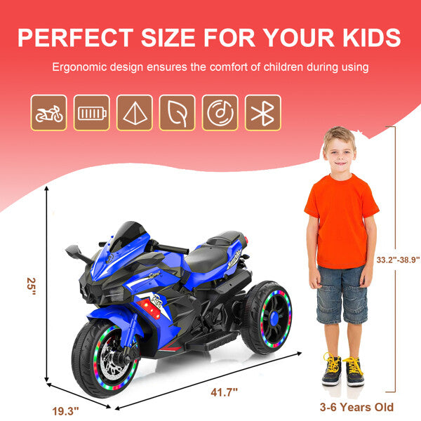 Load image into Gallery viewer, 12V Electric Kids Ride-On Dirt Bike with 3 Wheels and Built-In Music
