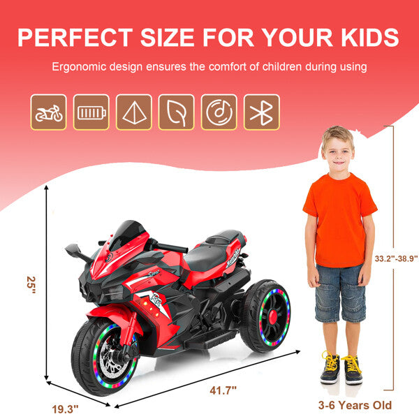 Load image into Gallery viewer, 12V Electric Kids Ride-On Dirt Bike with 3 Wheels and Built-In Music
