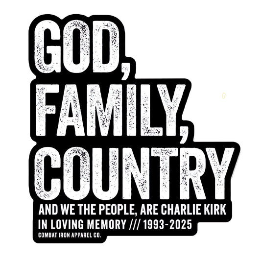 God, Family, Country | Charlie Kirk Support Decal