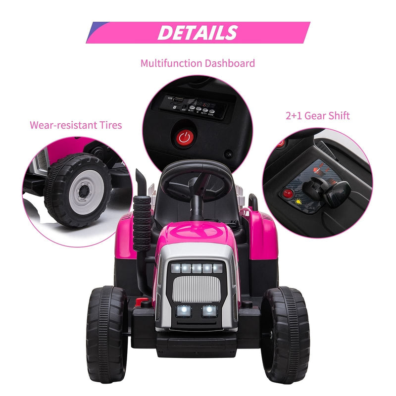 Load image into Gallery viewer, 12V Kids Electric Ride-On Tractor Battery Powered 35W Rose
