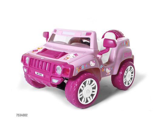 12V Pink Hello Kitty Ride-On SUV with Auto Shut-Off and Circle Charger, Music Enabled