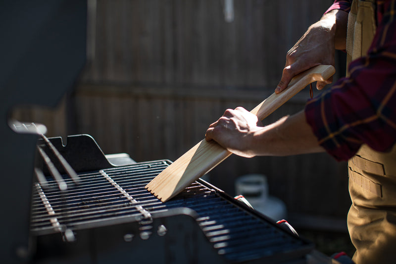 Load image into Gallery viewer, Hardwood BBQ Grill Scraper with Bottle Opener
