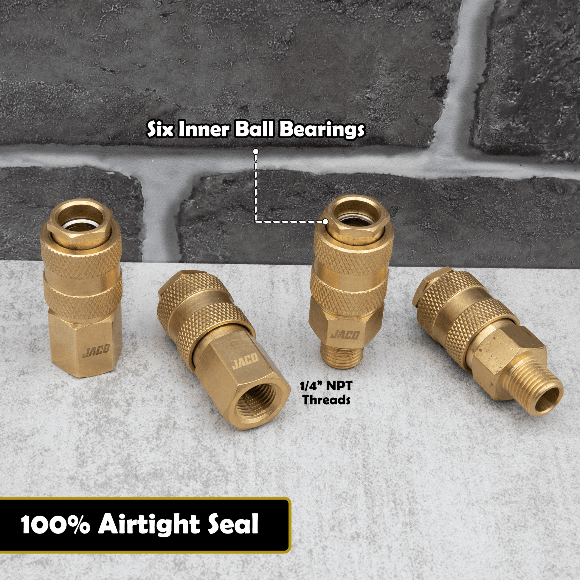 Hi-Flo Quick Connect Air Fittings | Plug & Coupler Kit - 1/4" NPT (Set of 12) - Skoutley Outdoors LLC