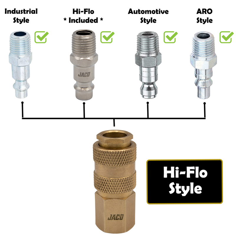 Load image into Gallery viewer, Hi-Flo Quick Connect Air Fittings | Plug &amp; Coupler Kit - 1/4&quot; NPT (Set of 12)
