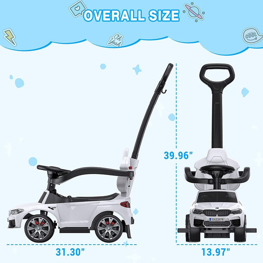 Versatile 4-in-1 Push Cars for Toddlers with LED Lights and Music