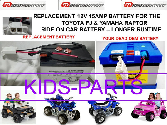 Dumar Mega Treadz Yamaha Raptor 700R 12V Battery with Extended Run Time