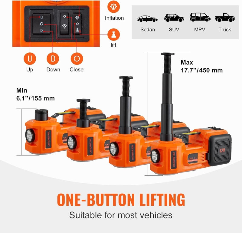 Load image into Gallery viewer, Electric Hydraulic Car Jack 5 Ton 11023 LBS with Electric Impact Lift
