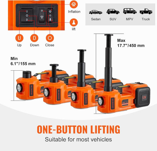 Electric Hydraulic Car Jack 5 Ton Capacity with Electric Impact Lift