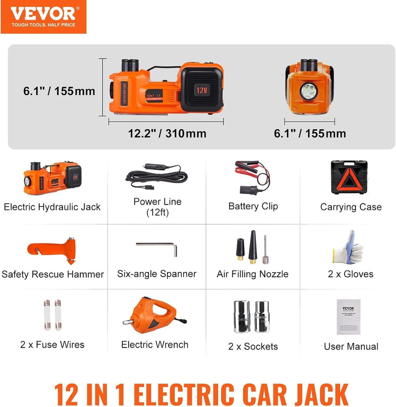 Load image into Gallery viewer, Electric Hydraulic Car Jack 5 Ton Capacity with Electric Impact Lift
