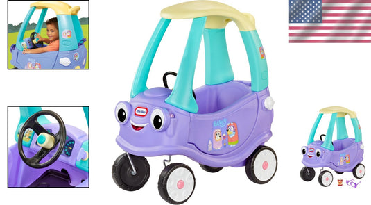 Colorful Bluey Ride-On Coupe with 9 Sounds for Toddlers Ages 1.5 to 5 Years