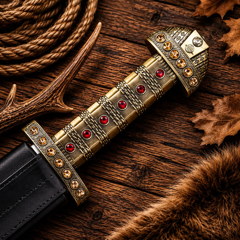 Load image into Gallery viewer, King Ragnar Sword – High Carbon Steel Viking Sword with Scabbard
