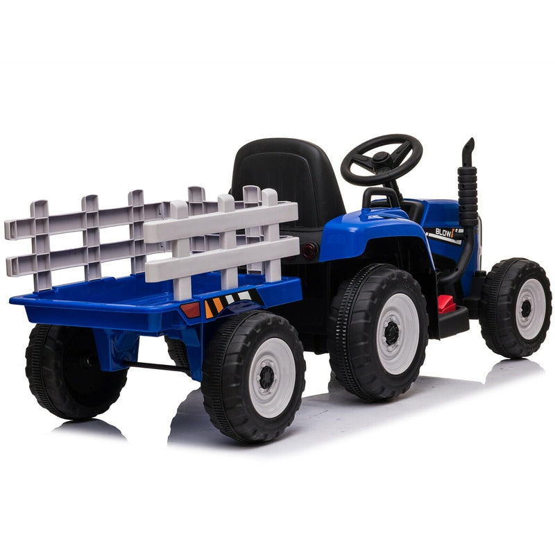 Load image into Gallery viewer, VILOBOS 12V Ride On Tractor with Trailer - Battery Powered Toy Car for Kids
