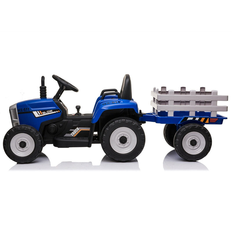 Load image into Gallery viewer, VILOBOS 12V Ride On Tractor with Trailer - Battery Powered Toy Car for Kids
