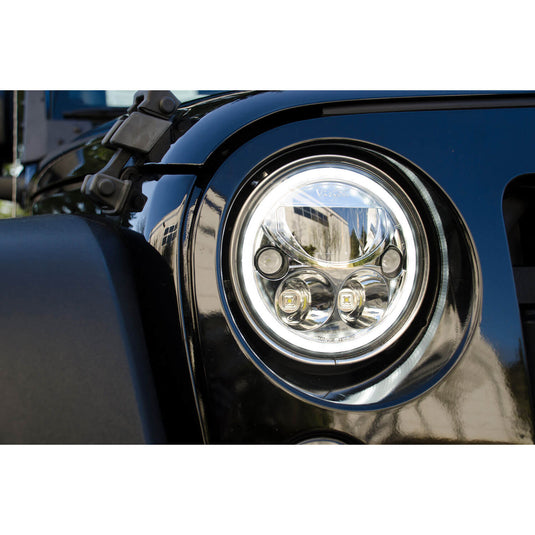 Single 7" Round VX Headlight (with Low-High-Halo)