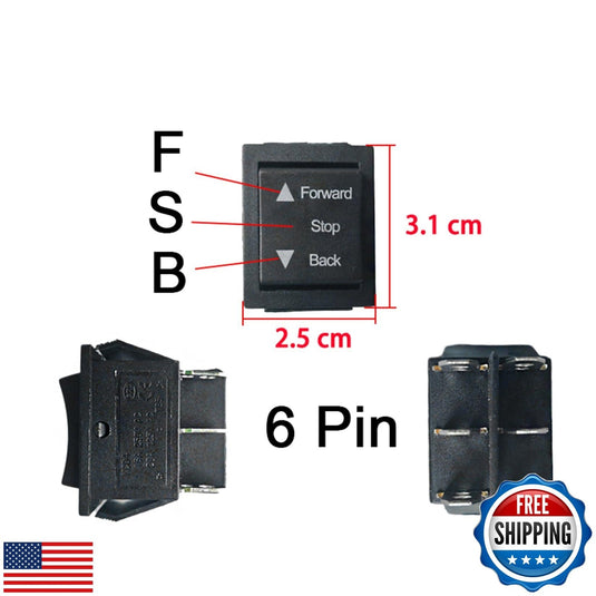 2 Pcs Universal Forward and Backward Switch for 6-24V Power Wheel Circuit