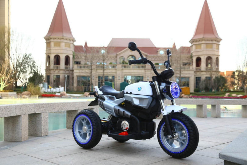 Load image into Gallery viewer, 12V Kids Ride-On Motorcycle with 3 Wheels, LED Lights, and Audio Features
