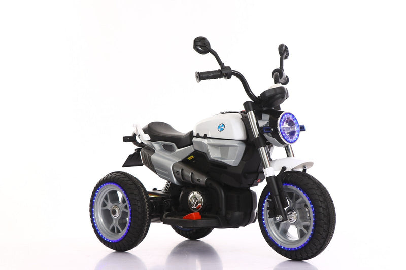 Load image into Gallery viewer, 12V Kids Ride-On Motorcycle with 3 Wheels, LED Lights, and Audio Features
