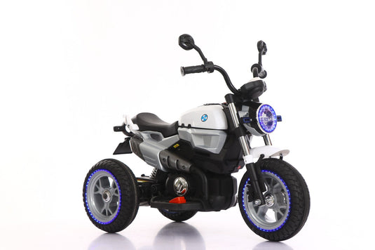 12V Kids Ride-On Motorcycle with 3 Wheels, LED Lights, and Audio Features