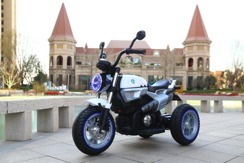 Load image into Gallery viewer, 12V Kids Ride-On Motorcycle with 3 Wheels, LED Lights, and Audio Features
