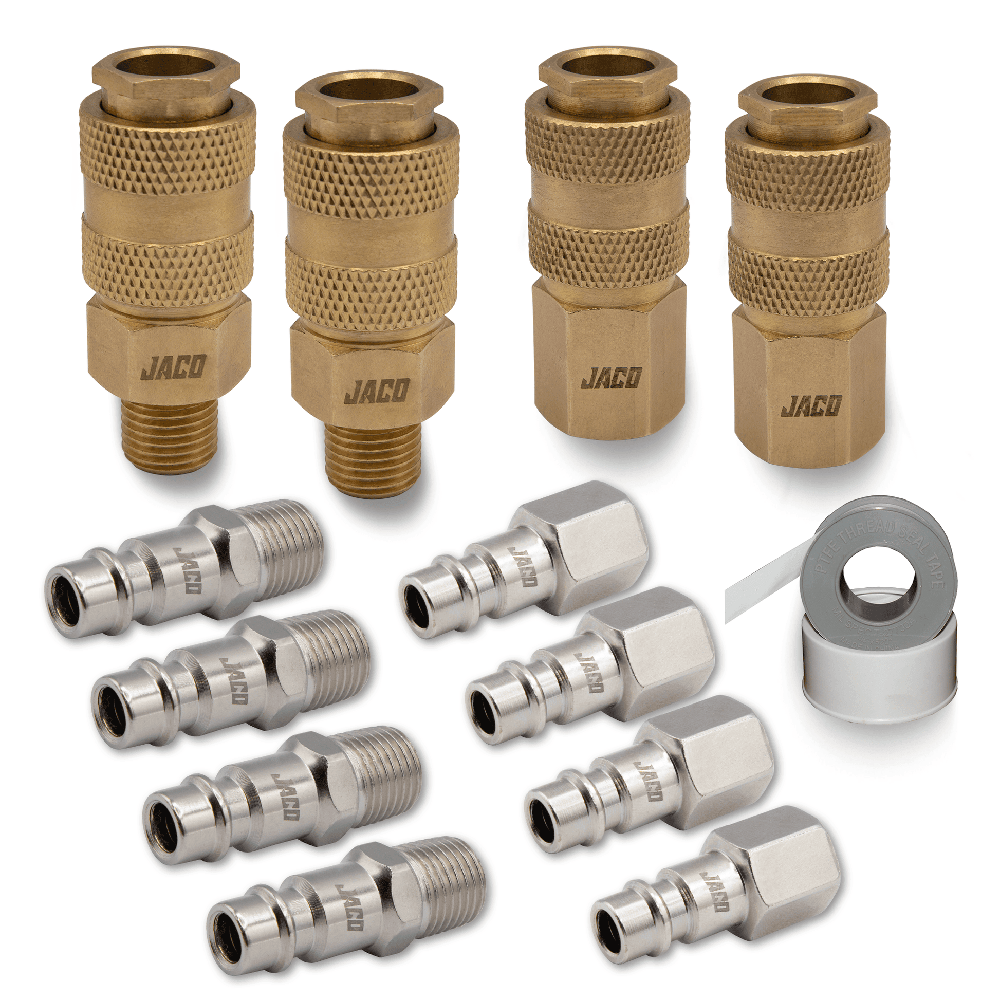 Hi-Flo Quick Connect Air Fittings | Plug & Coupler Kit - 1/4" NPT (Set of 12) - Skoutley Outdoors LLC