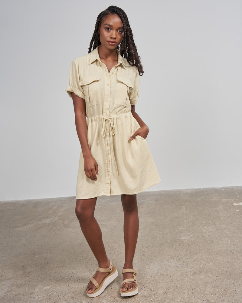 Load image into Gallery viewer, Linen Field Guide Shirt Dress
