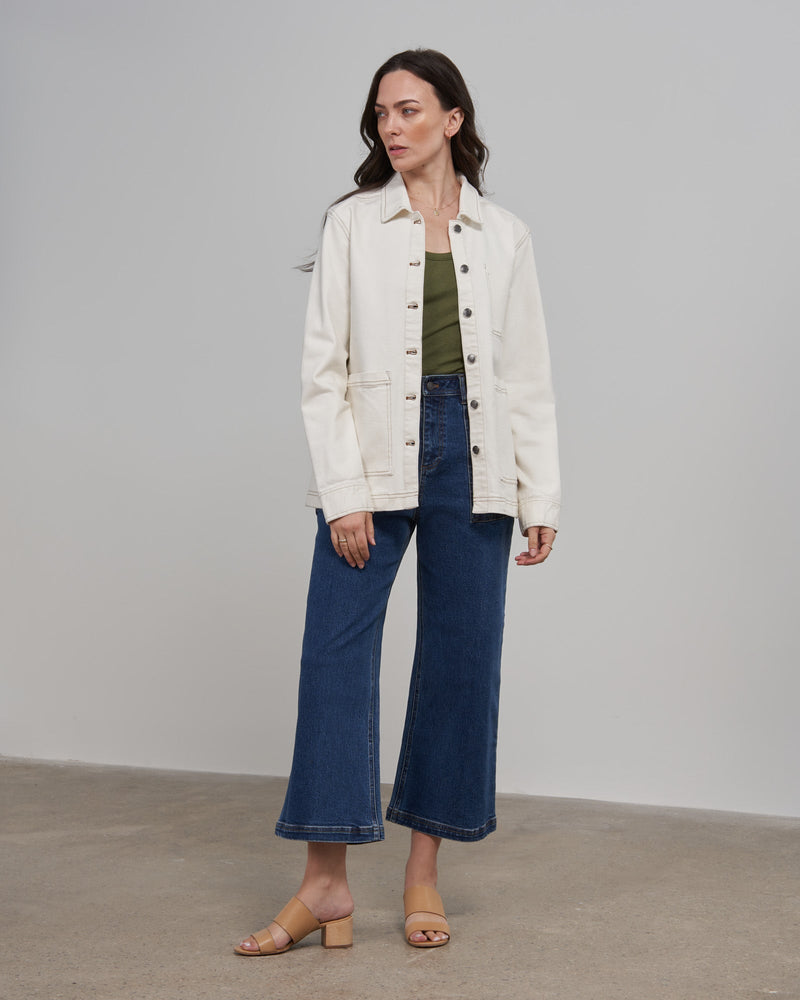 Load image into Gallery viewer, Organic Denim Painter's Jacket
