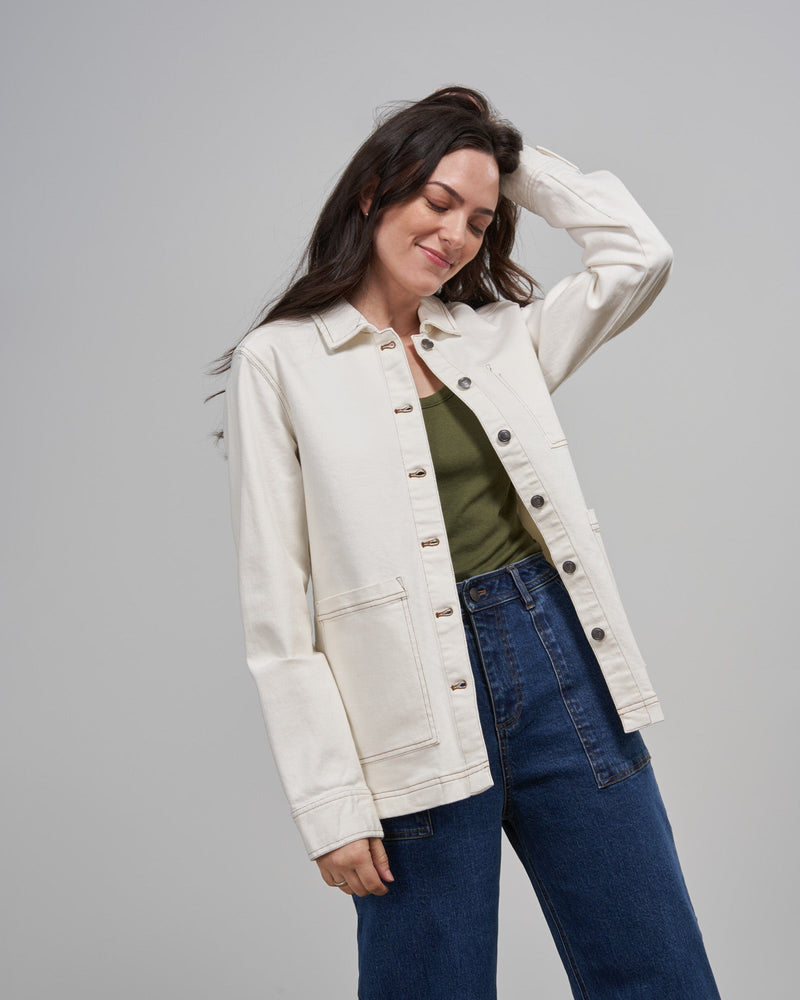 Load image into Gallery viewer, Organic Denim Painter's Jacket
